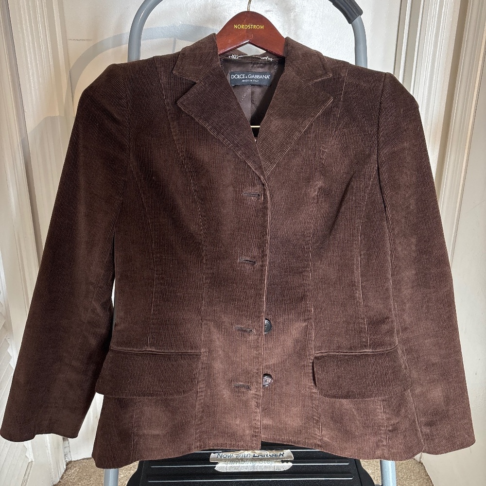 Fitted Dolce Blazer , brown corduroy